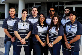 A group of aviation students posing