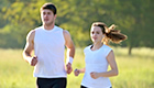 Two student running as part of an exercise